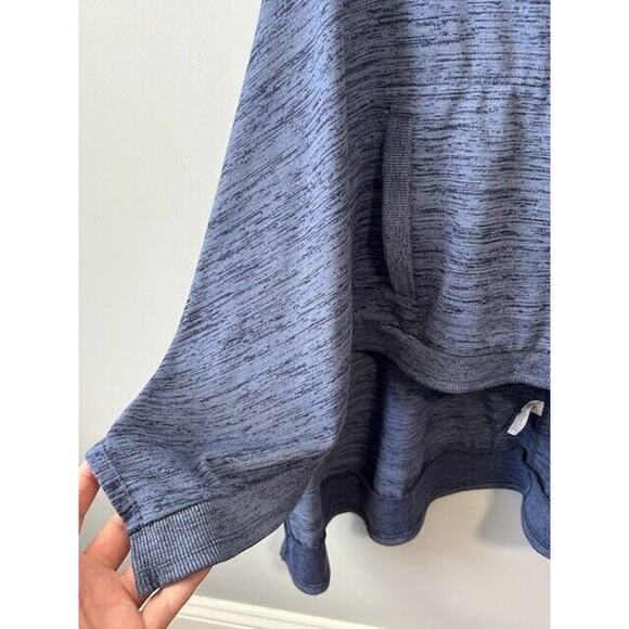 Athleta Techie Sweat Blissful Poncho Hoodie 3/4 Sleeves Pullover Blue Medium - Picture 4 of 10